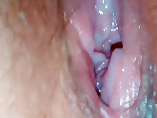 Eating Out her Wet Teenage Pussy Closeup